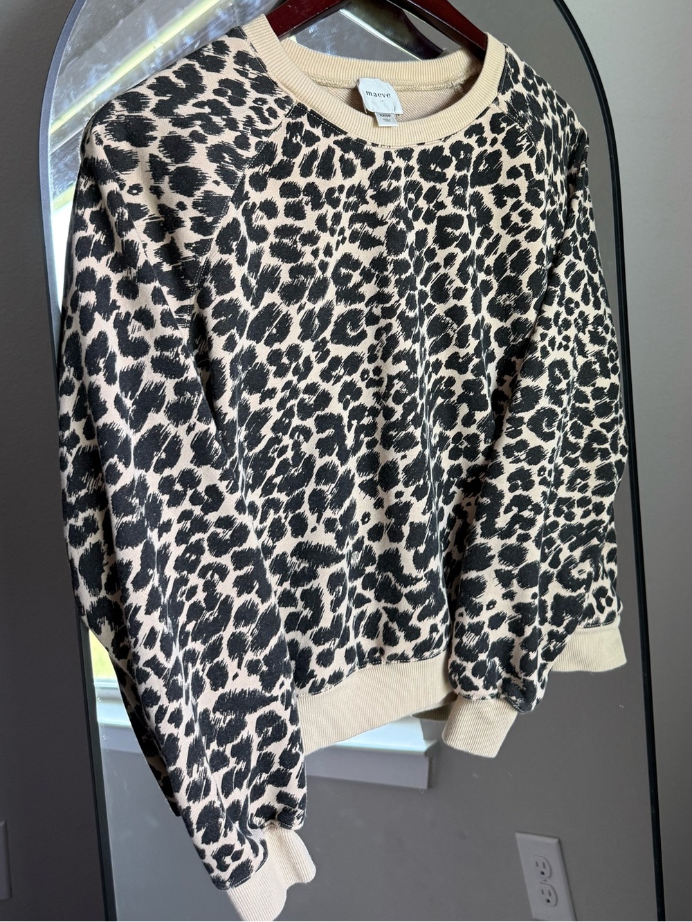 Maeve Anthropologie Leopard Print
Sweatshirt Tan Black XXS P